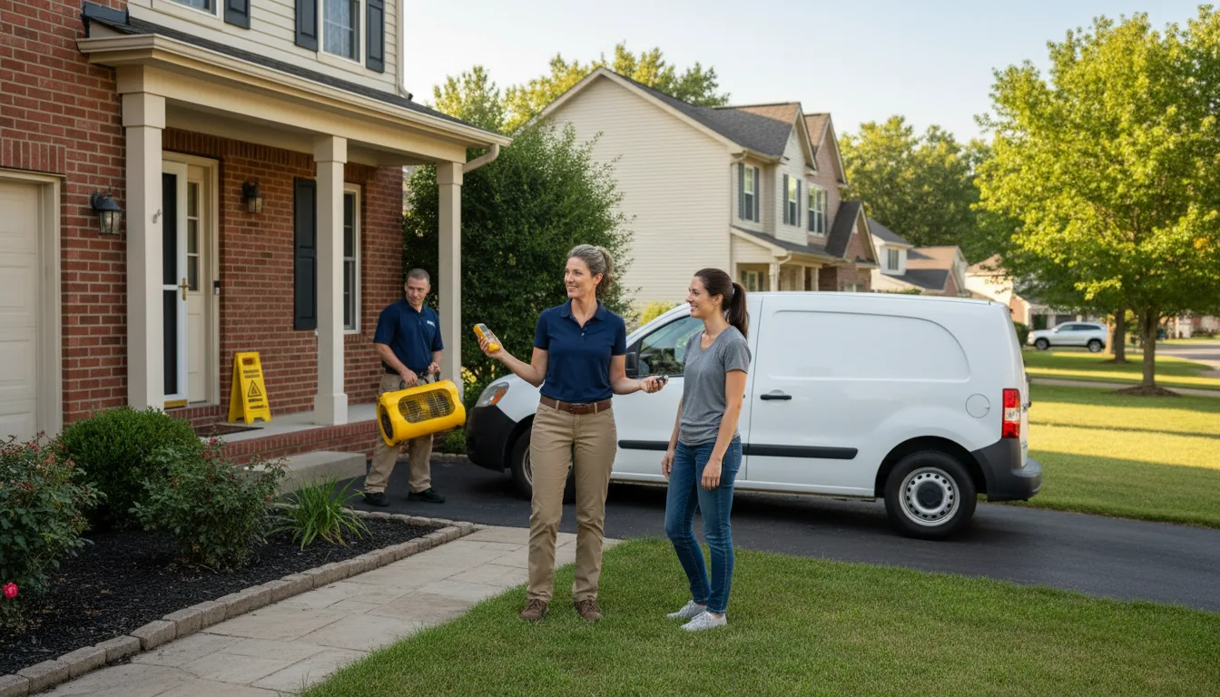 Residential water damage restoration in Kossuth, PA
